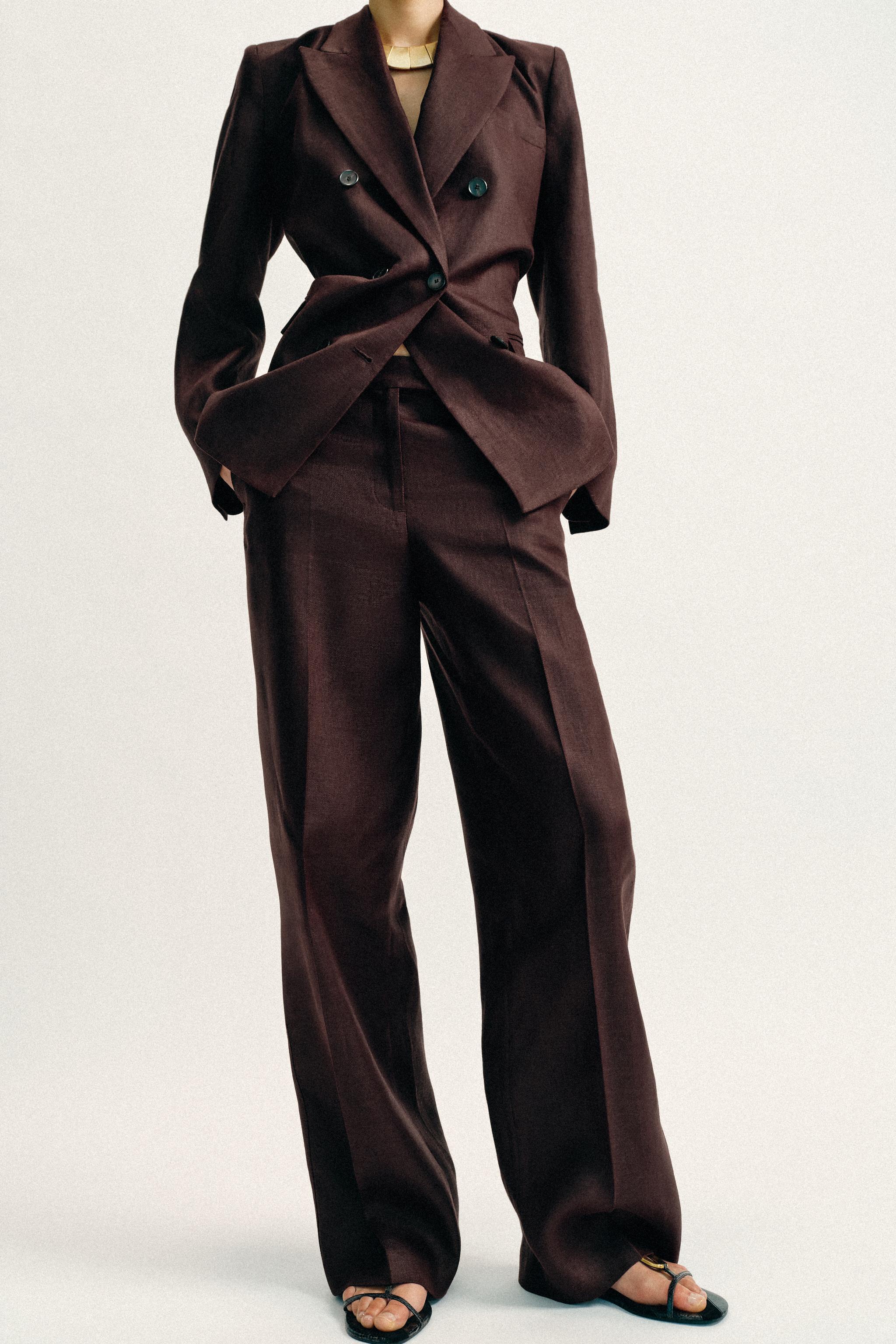 100% LINEN STRAIGHT LEG PANTS