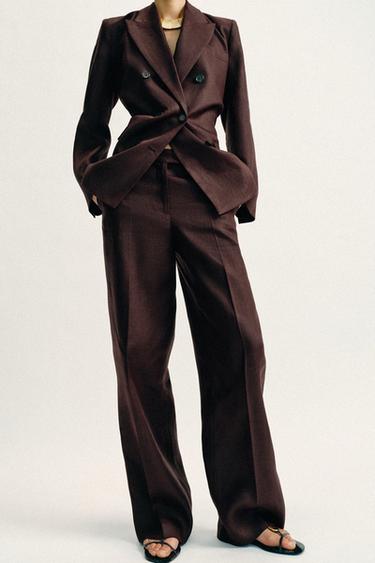 PANTALON DROIT 100% LIN - Marron de Zara - Image 2