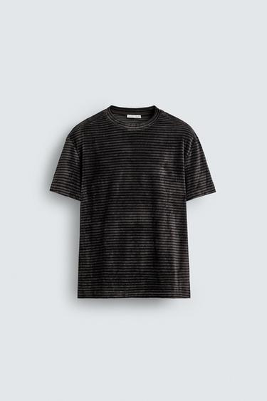 CAMISETA ESTRUCTURA LAVADA - Gris oscuro de Zara