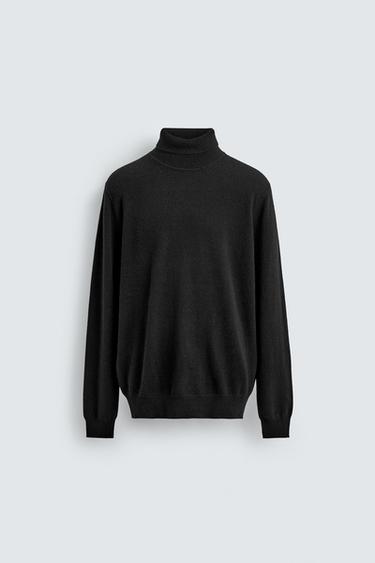 PULL 100% CACHEMIRE À COL ROULÉ - Noir de Zara