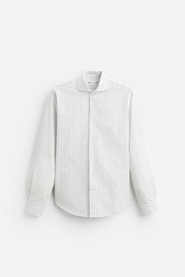 CHECK SLIM FIT SHIRT - White / Navy by Zara