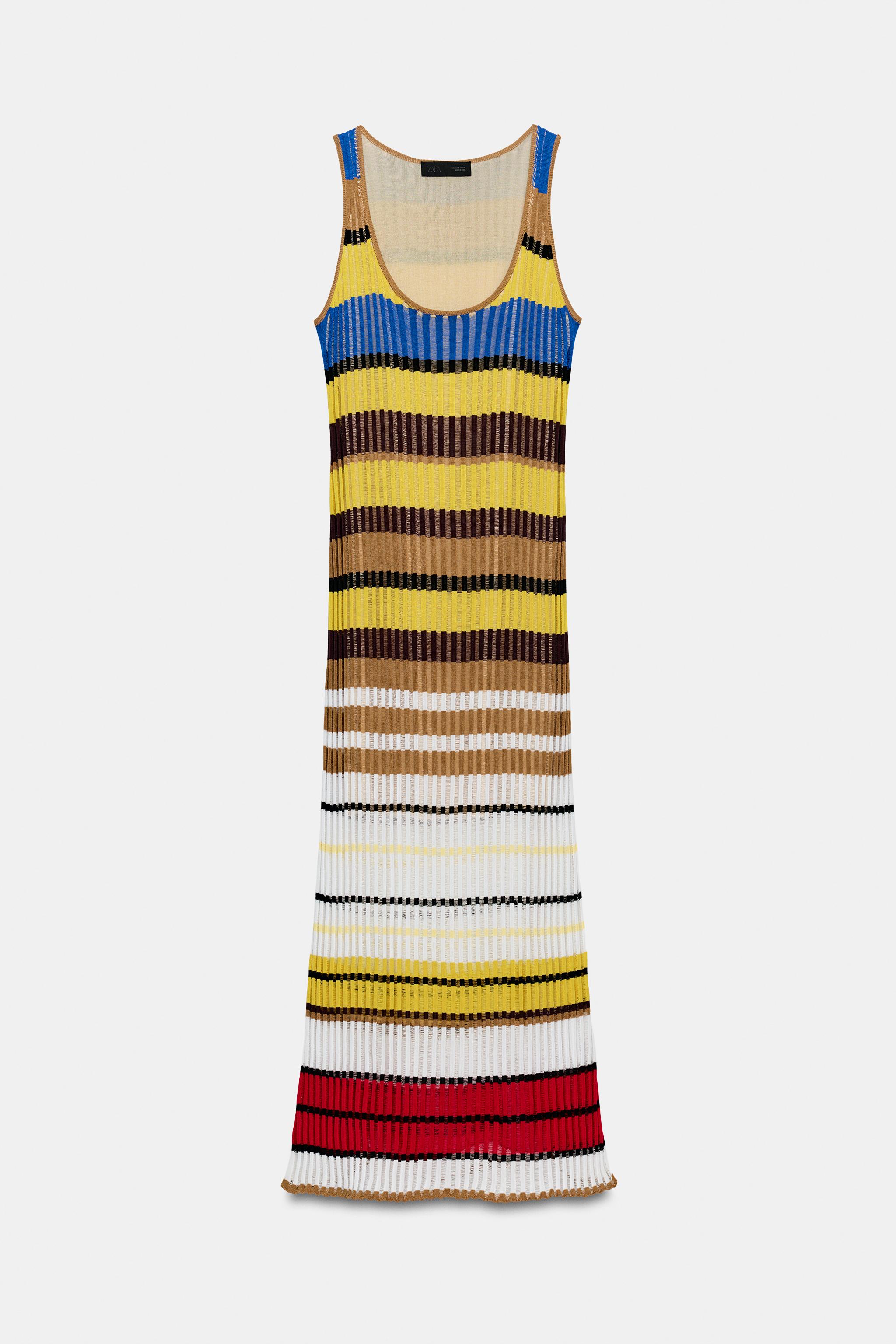 STRIPED LONG KNIT DRESS