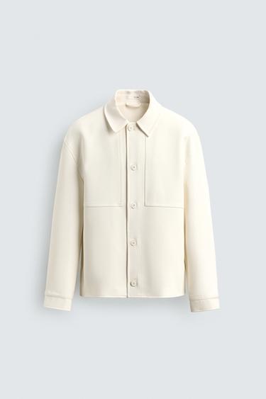 BOXY FIT OVERSHIRT - Oyster-white by Zara