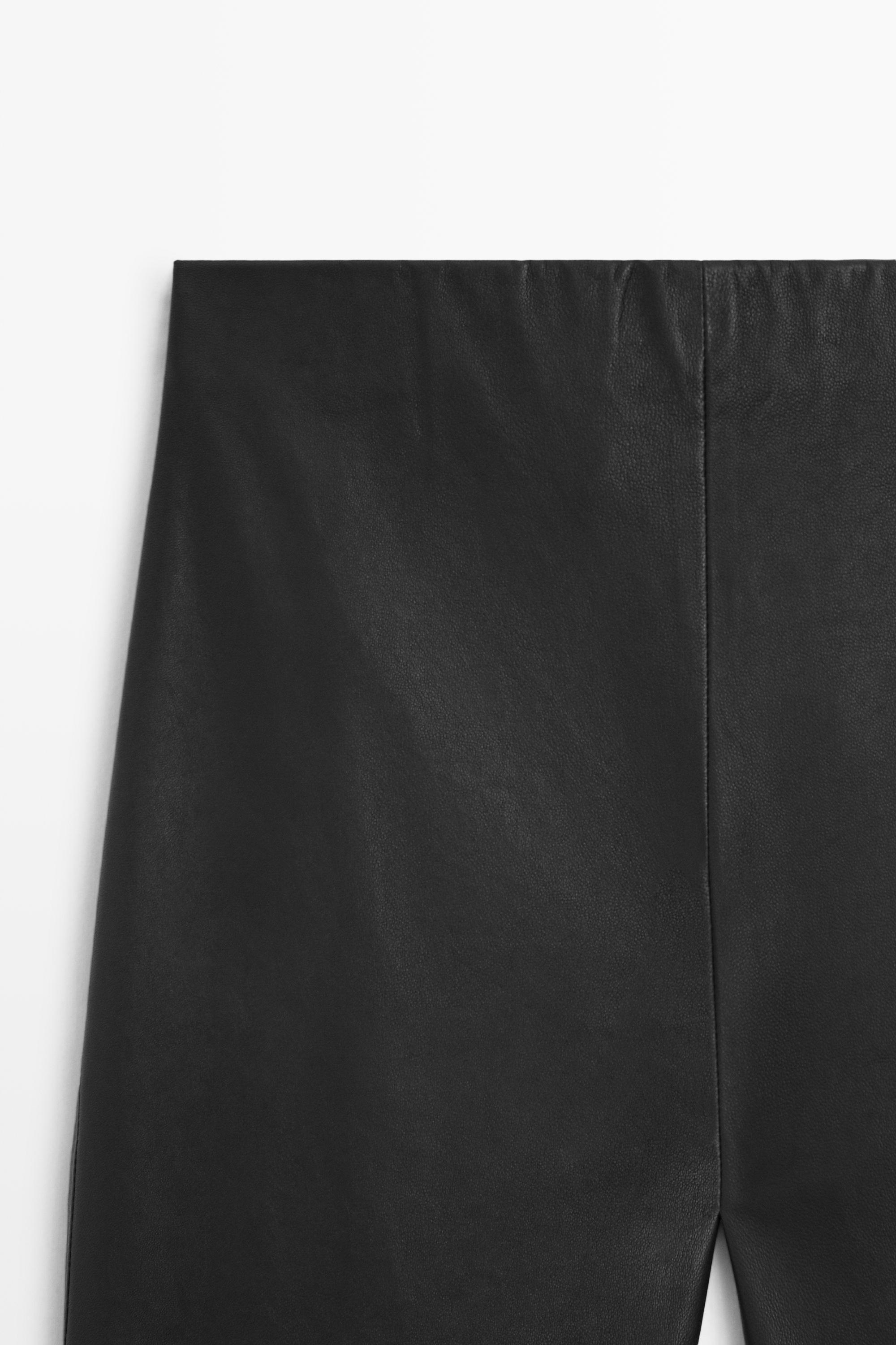 Nappa leather flare fit leggings