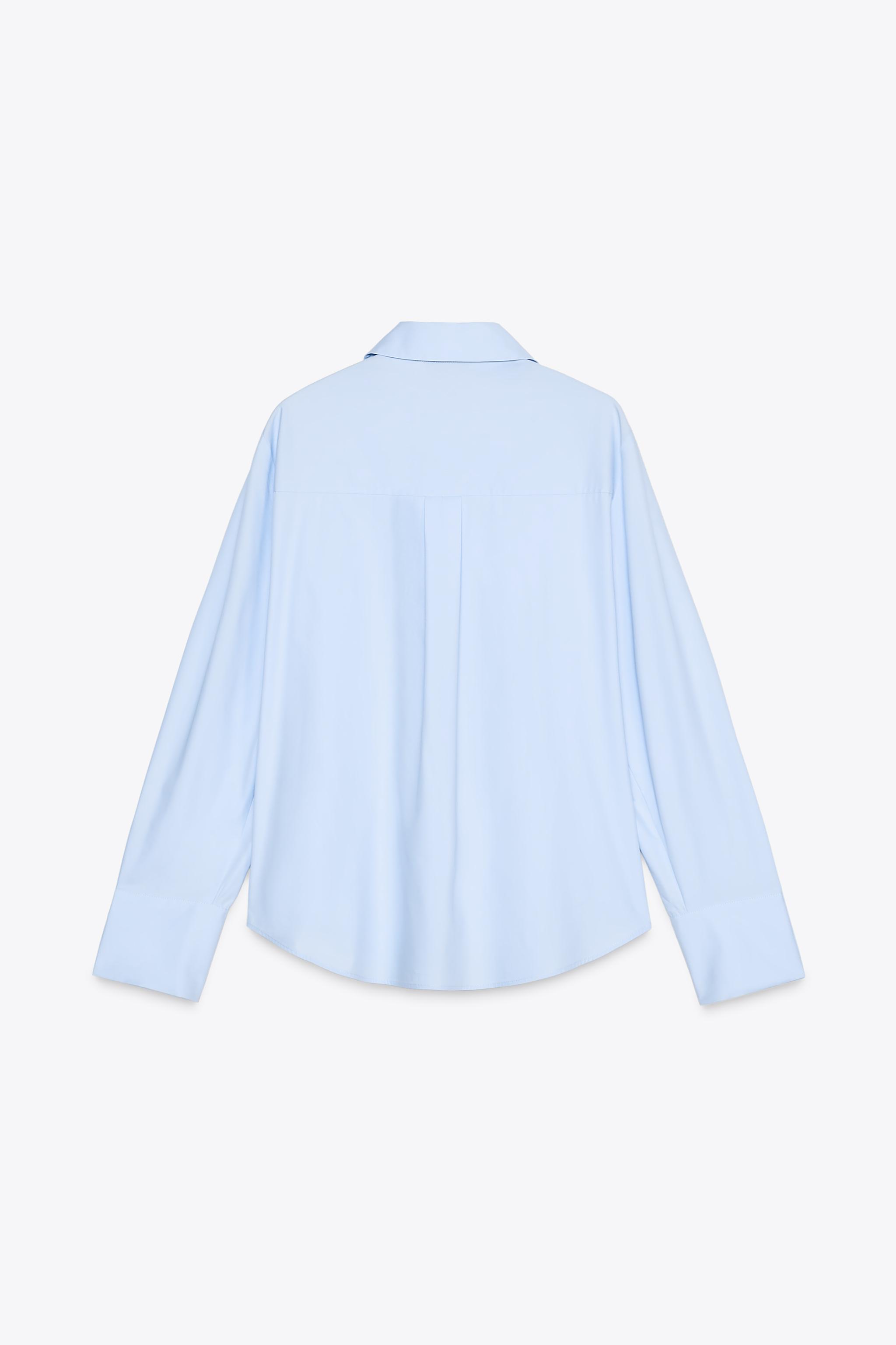 PEARL POPLIN SHIRT - Light blue | ZARA United States PEARL POPLIN SHIRT - Light blue | ZARA United States