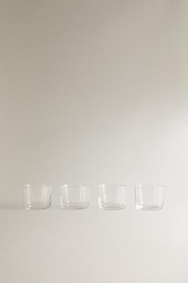 PACK OF LOW GLASS TUMBLERS (PACK OF 4) - Transparent by Zara