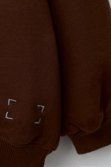 PLAIN HIGH NECK SWEATSHIRT - Dark brown by Zara - Image 2