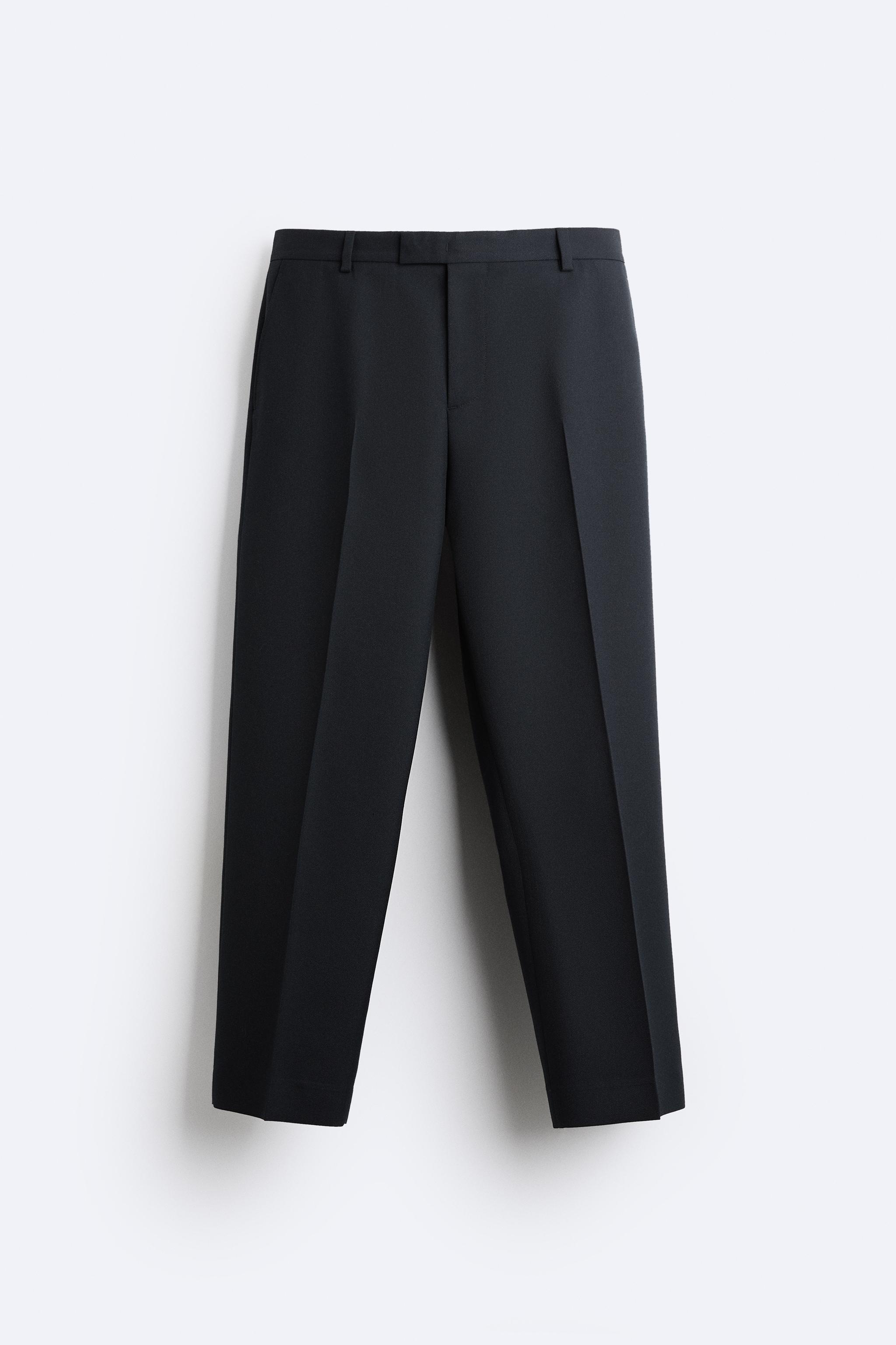 WOOL BLEND CHINO PANTS - Navy blue | ZARA United States