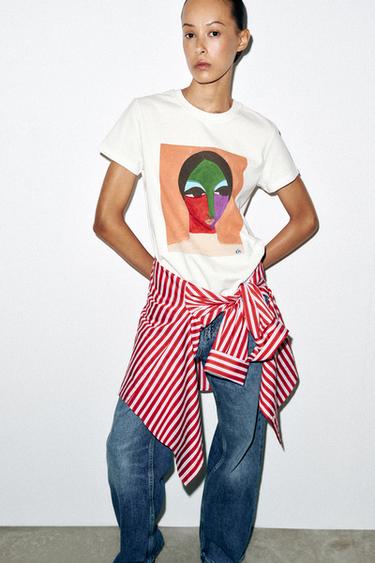Zara CORTNEY SHORT SLEEVE T-SHIRT - White