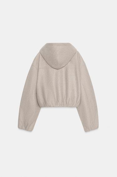 SOFT HOODIE JACKET - Brown / Taupe by Zara
