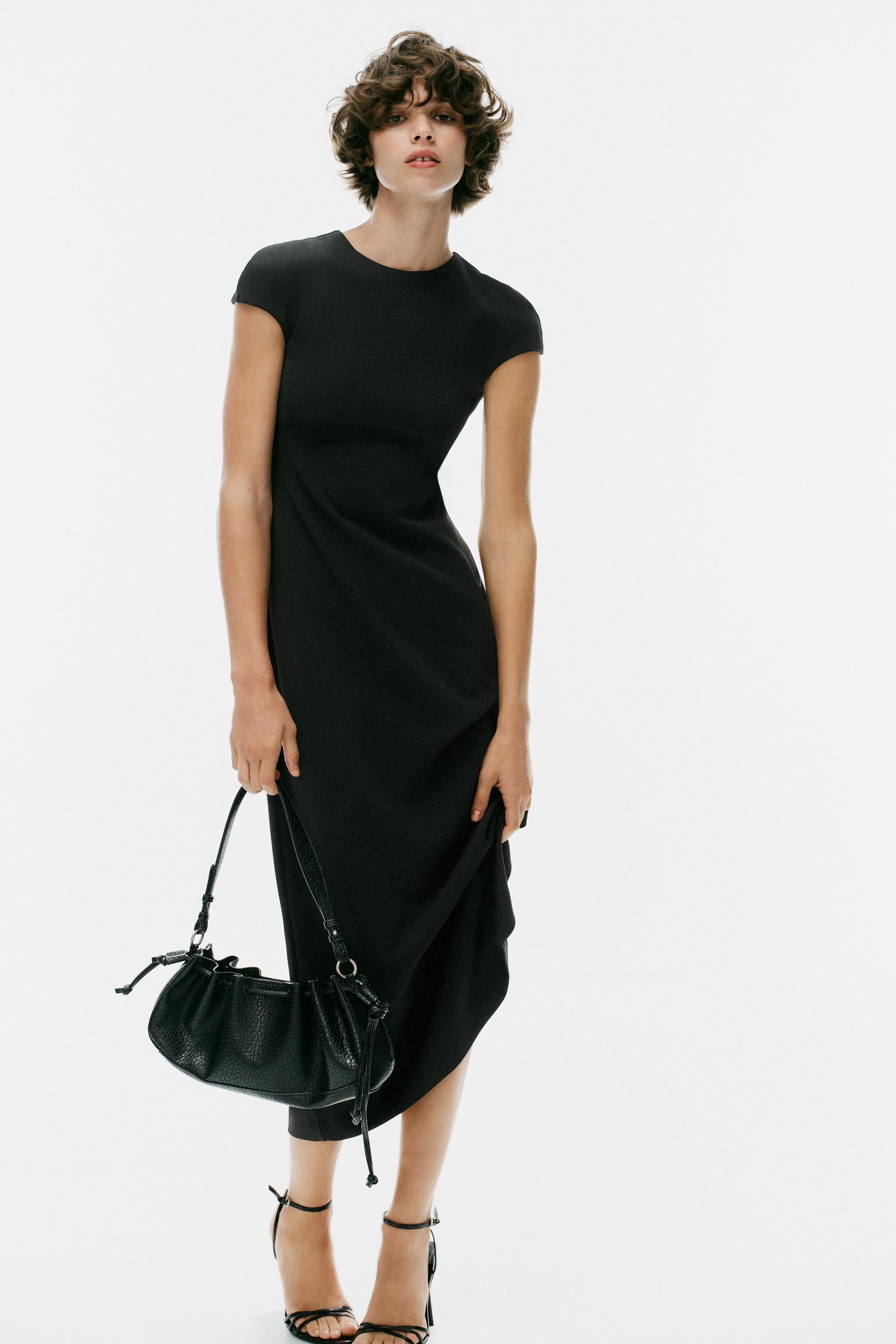 Женские платья Zara SHORT SLEEVE MIDI DRESS