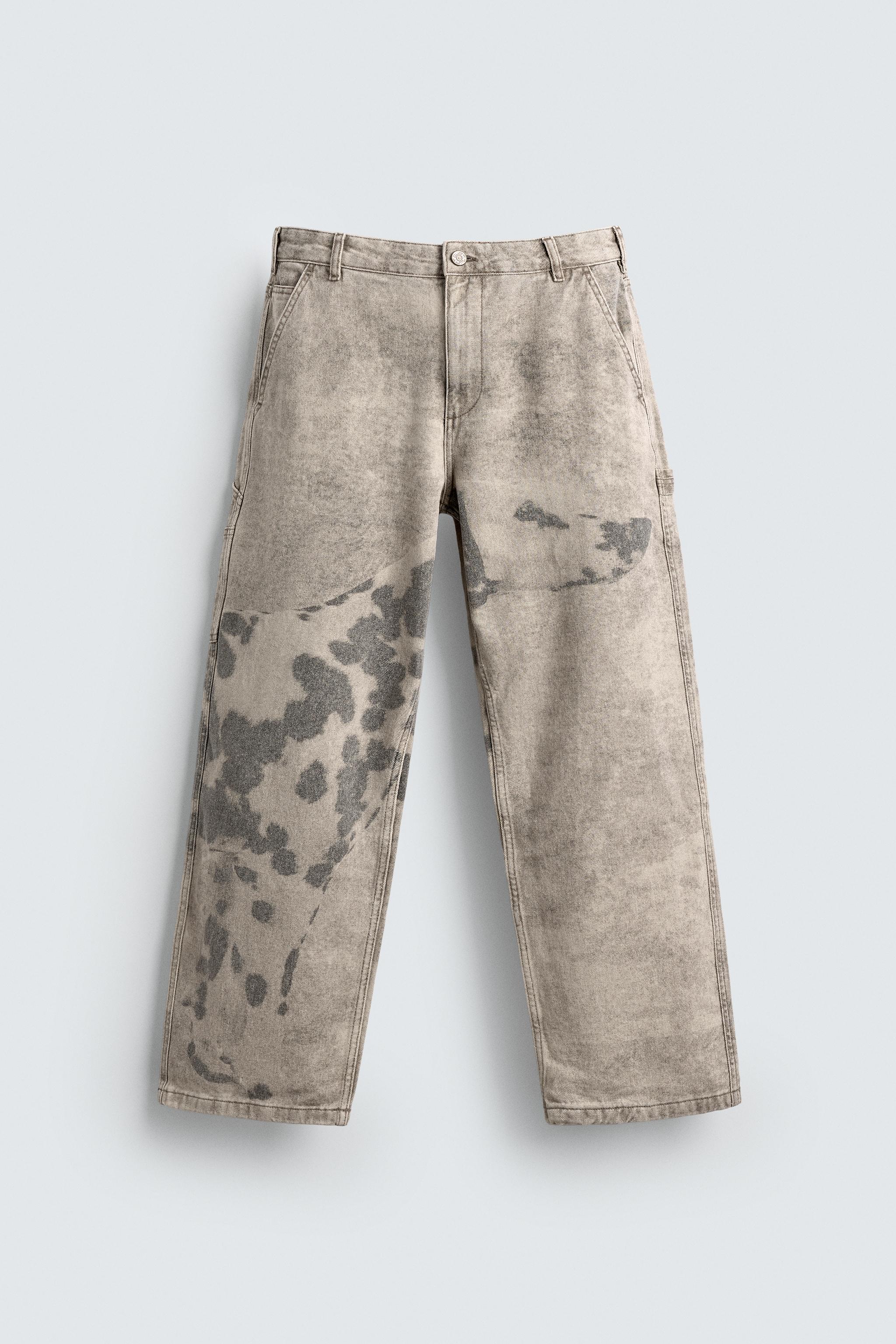 パンツ ZARA carpenter pants EUR40 USA31 WASHED EFFECT CARPENTER TROUSERS - Light green | ZARA Spain