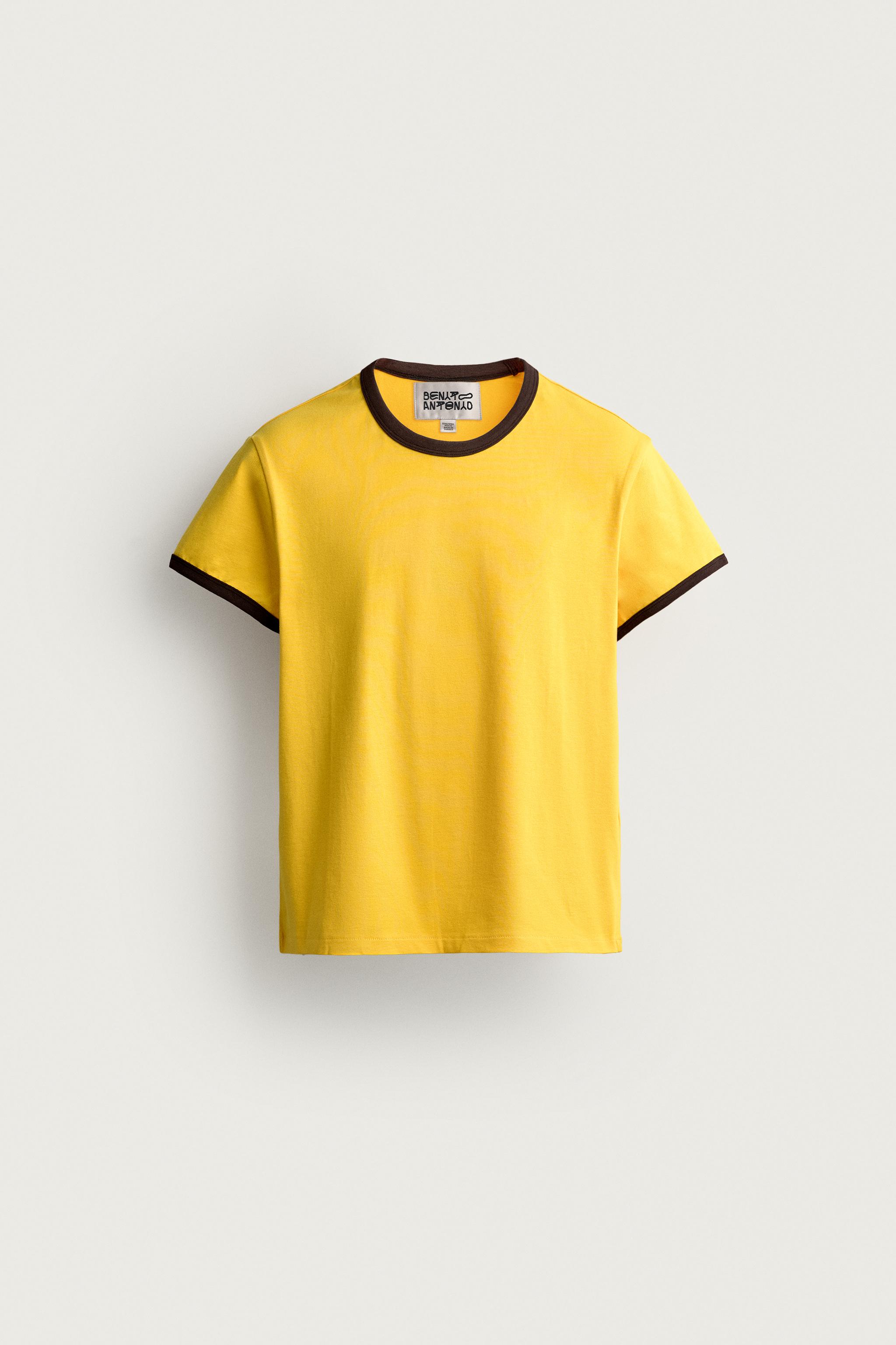 Zara KONTRAST FİTİLLİ SLIM CROP FIT T-SHIRT
