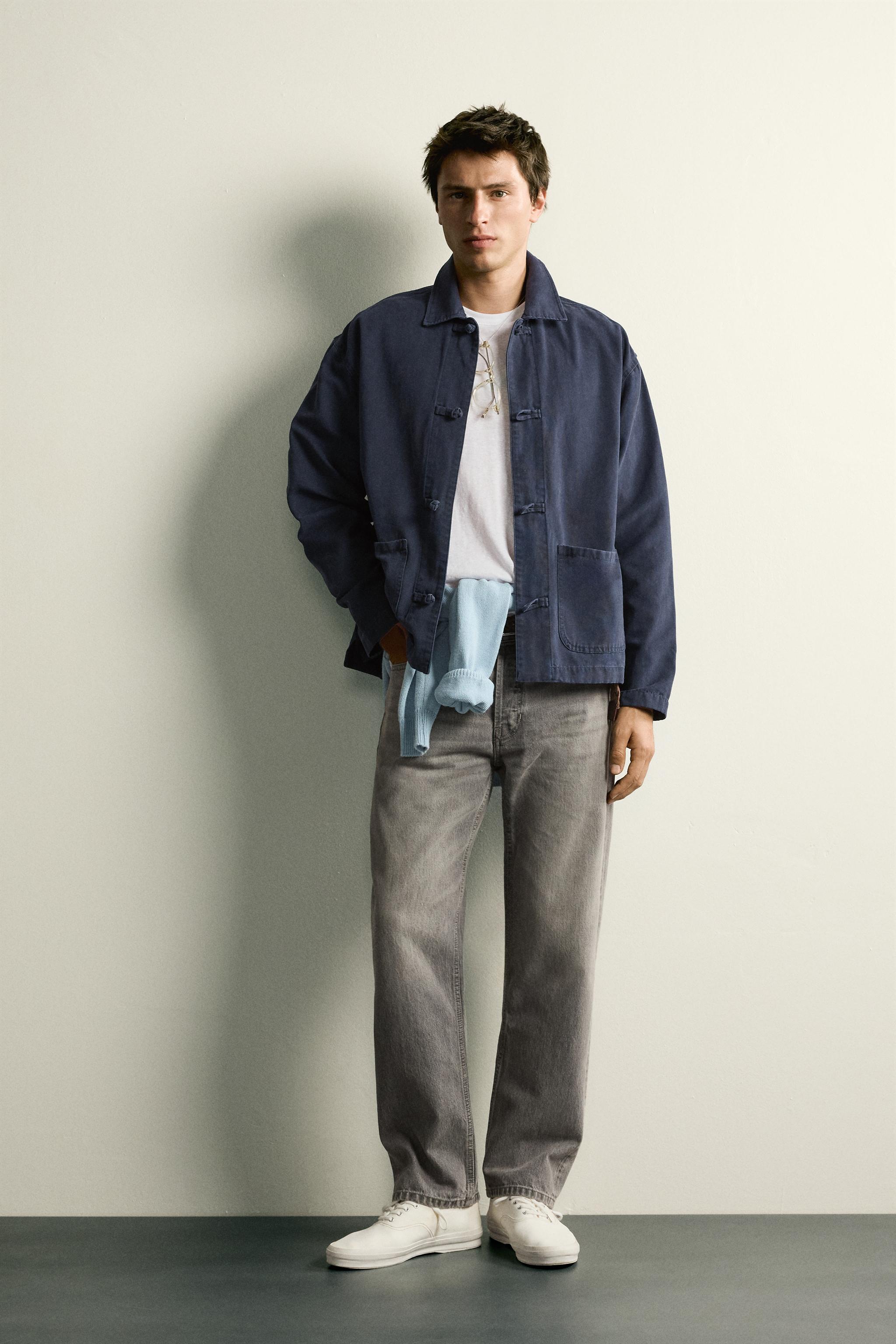 KNOT FROG FASTENING REGULAR FIT OVERSHIRT - Navy blue | ZARA