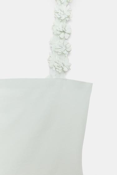 TOP À BRETELLES À FLEURS - Turquoise de Zara - Image 6