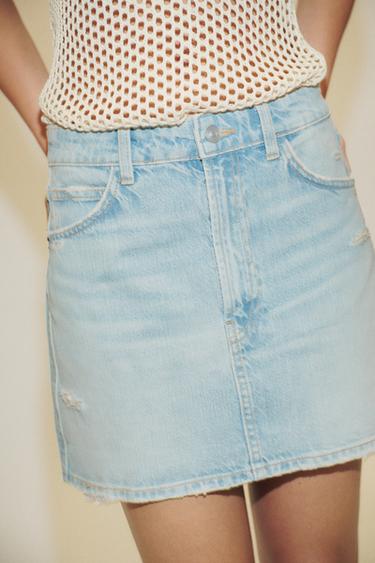 TRF DENIM MINI SKIRT - Light blue by Zara