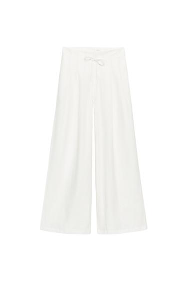 WIDE DARTED TROUSERS - Oyster-white by Zara