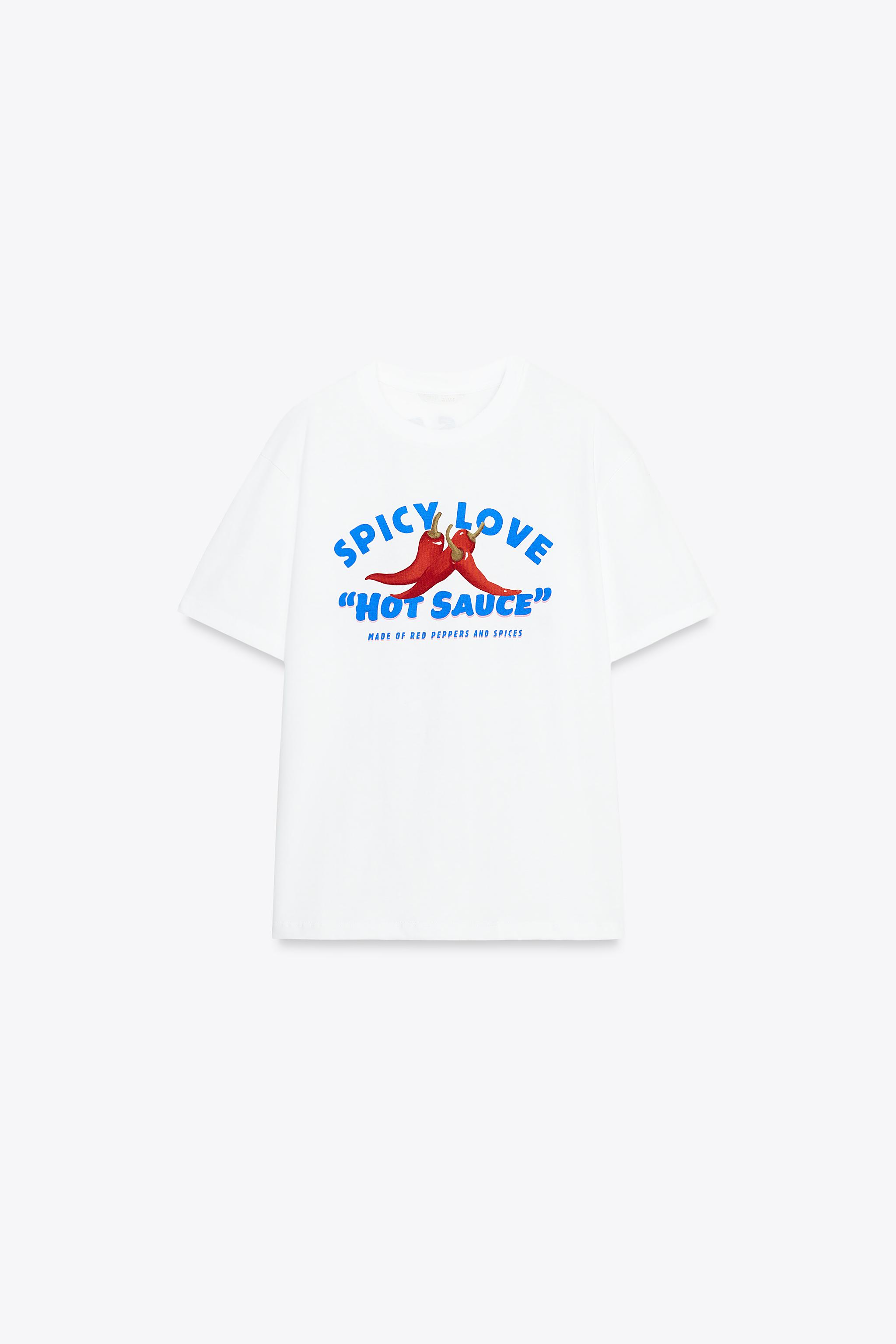 スペイン発送 ZARA テキストプリントTシャツ カジュアル 人気! テキストプリントTシャツ - ホワイト | ZARA Japan / 日本