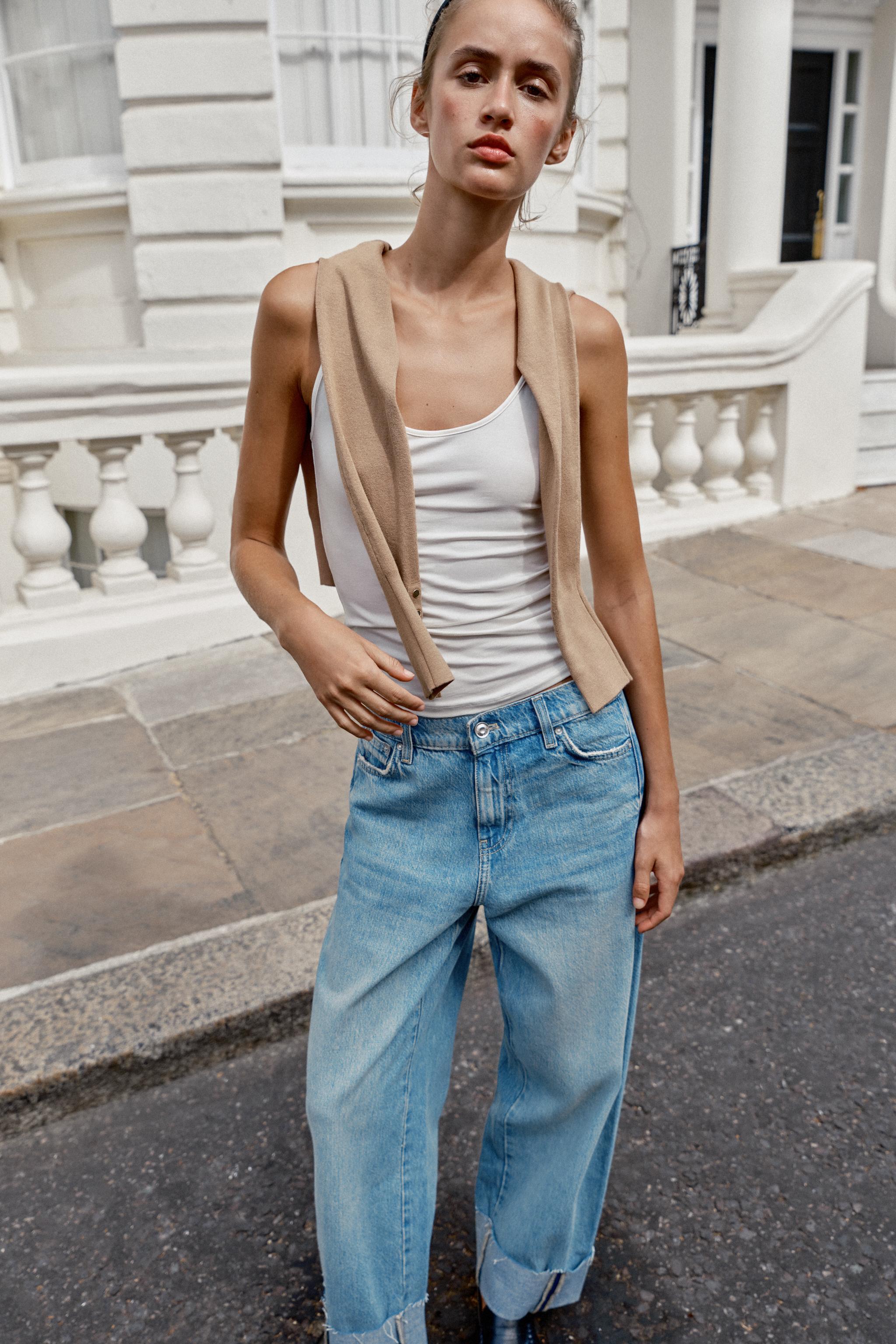 Zara Z1975 Dönmeli Paça Baggy Orta Bel Jean görsel 6