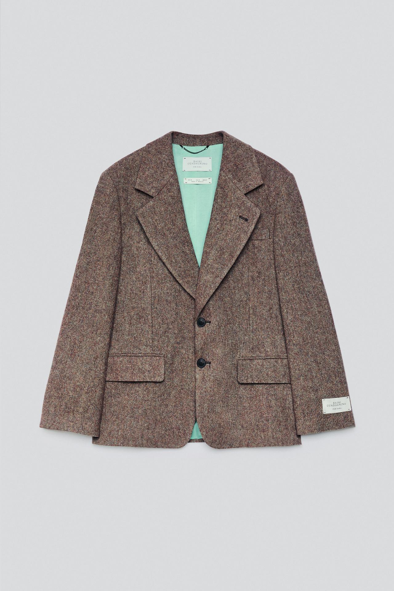 100% WOOL SUIT BLAZER — Burgundy