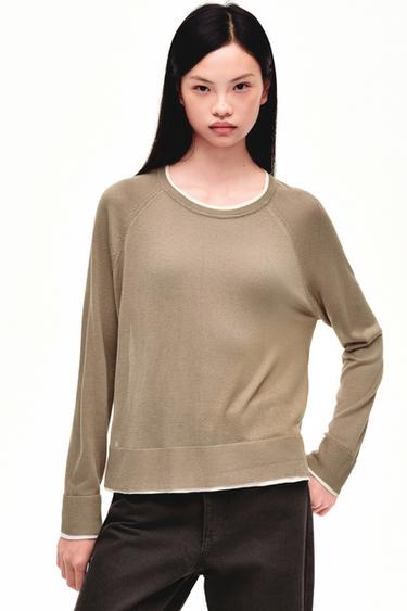 Zara 雙面針織衫 - 貂色