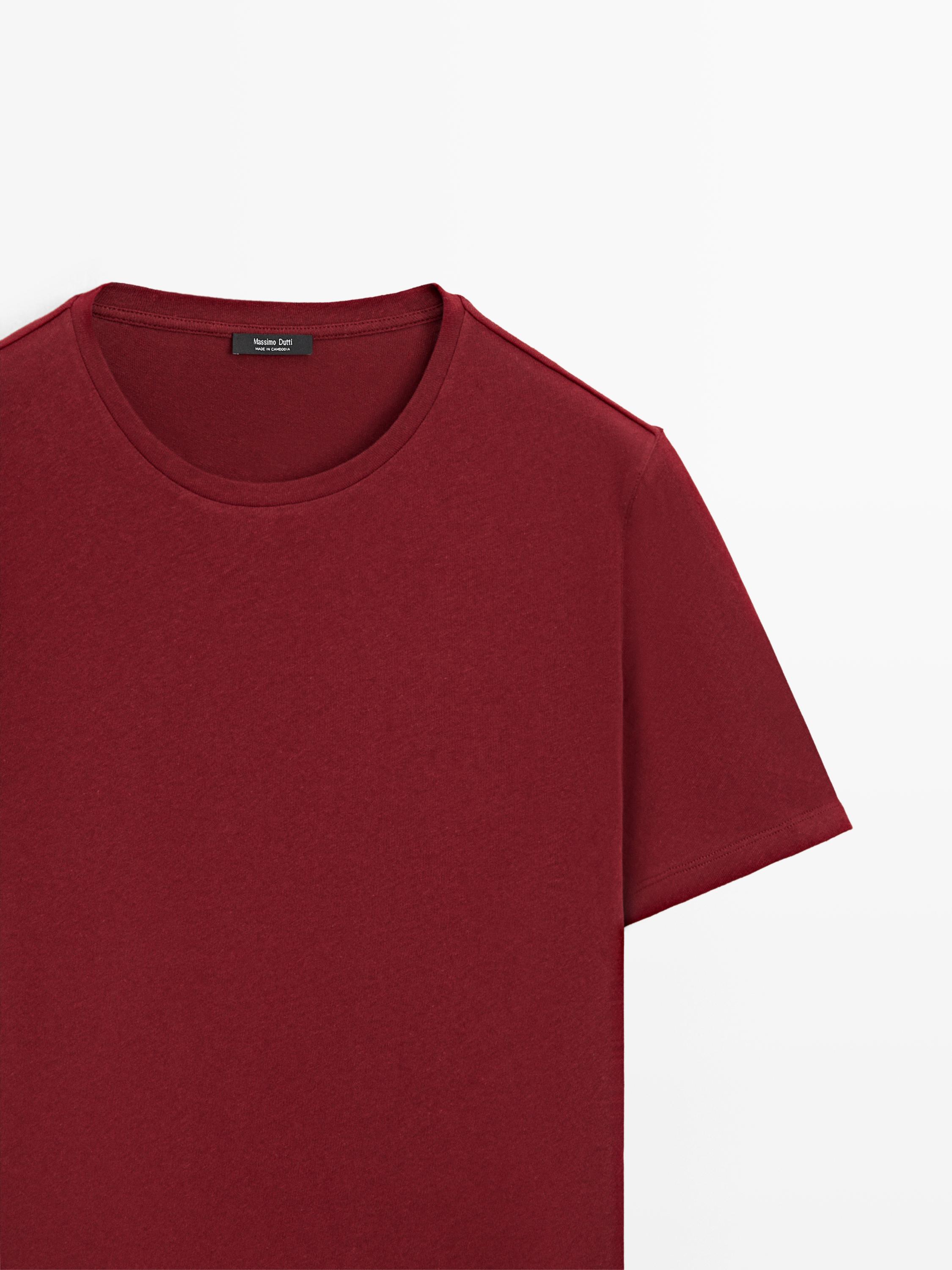 Short sleeve linen blend T-shirt