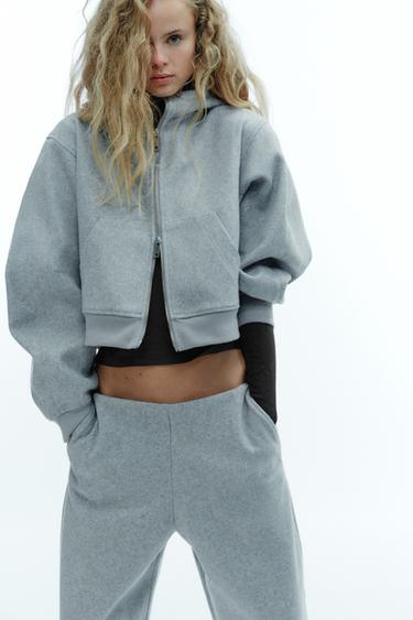 CAZADORA SOFT MANGA ABULLONADA - Gris claro de Zara