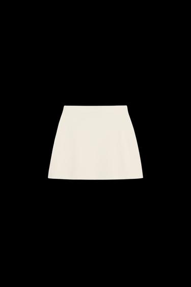 Zara BASIC KNIT MINI SKIRT - Vanilla