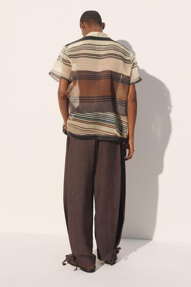 CHEMISE EN ORGANZA 100% SOIE PAILLETTES - Vert / Bleu de Zara - Image 2