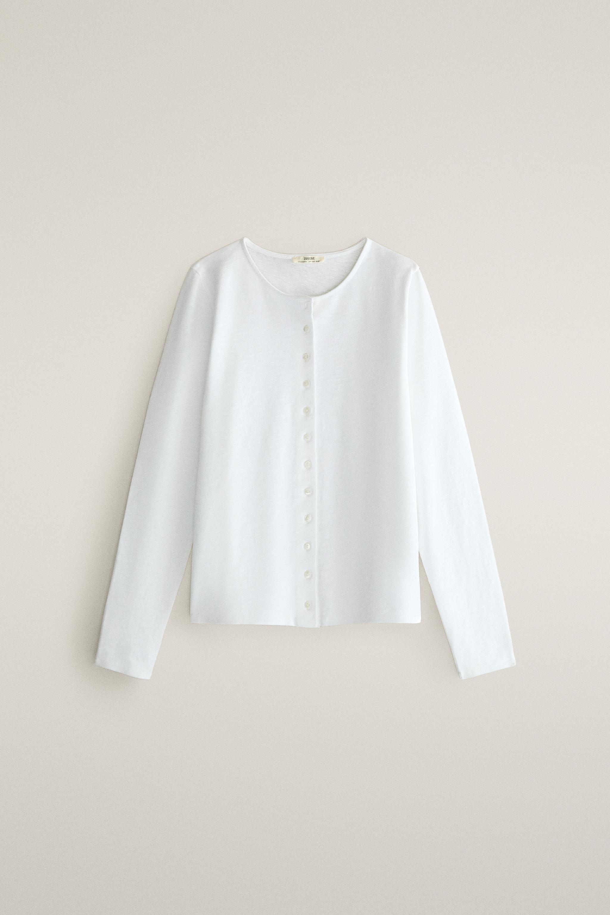 TOP MANCHES LONGUES BOUTONNÉ