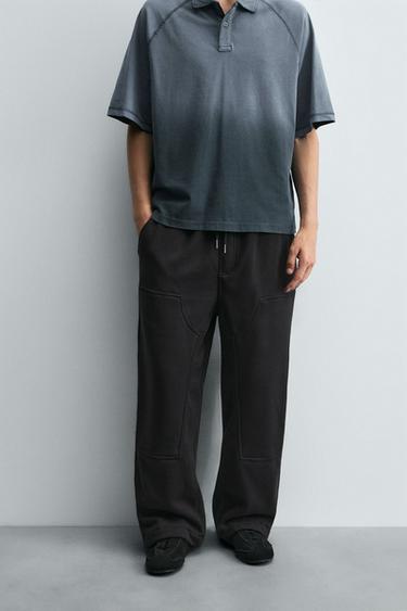 Zara RELAXED FIT CARPENTER PANTS - Black