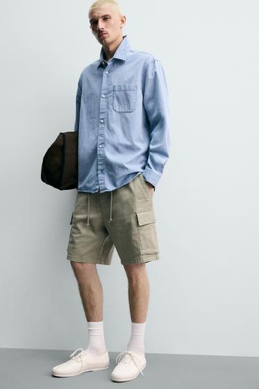 BERMUDAS CARGO RELAXED FIT LAVADO - Caqui de Zara