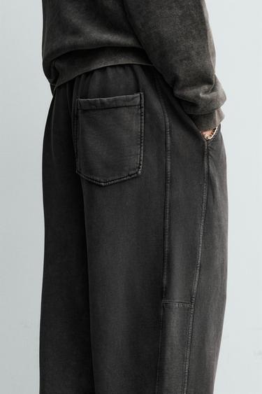 PANTALON DE JOGGING BALLON FIT DÉLAVÉ - Anthracite foncé de Zara - Image 5