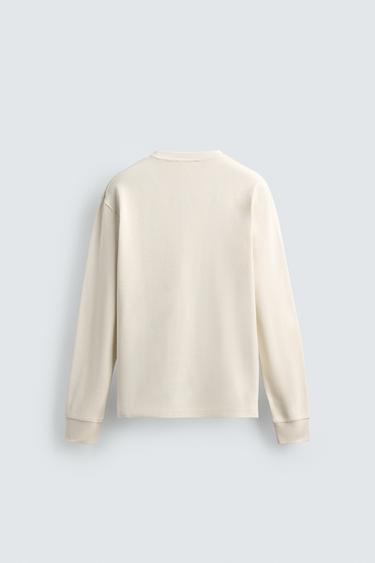 T-SHIRT STRUCTURÉ WAFFLE NUMÉRO - Écru de Zara - Image 8