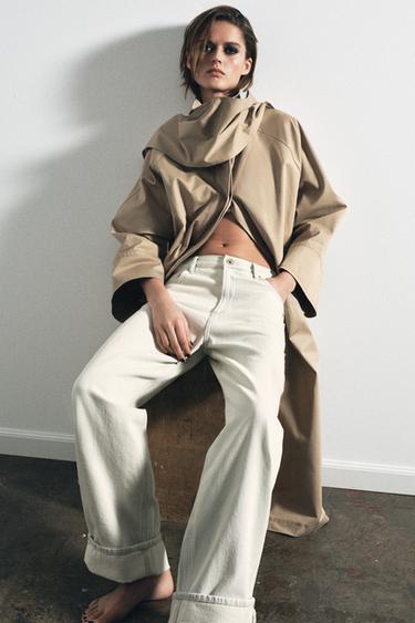 Zara ZW COLLECTION MID-RISE BAGGY JEANS - Light blue