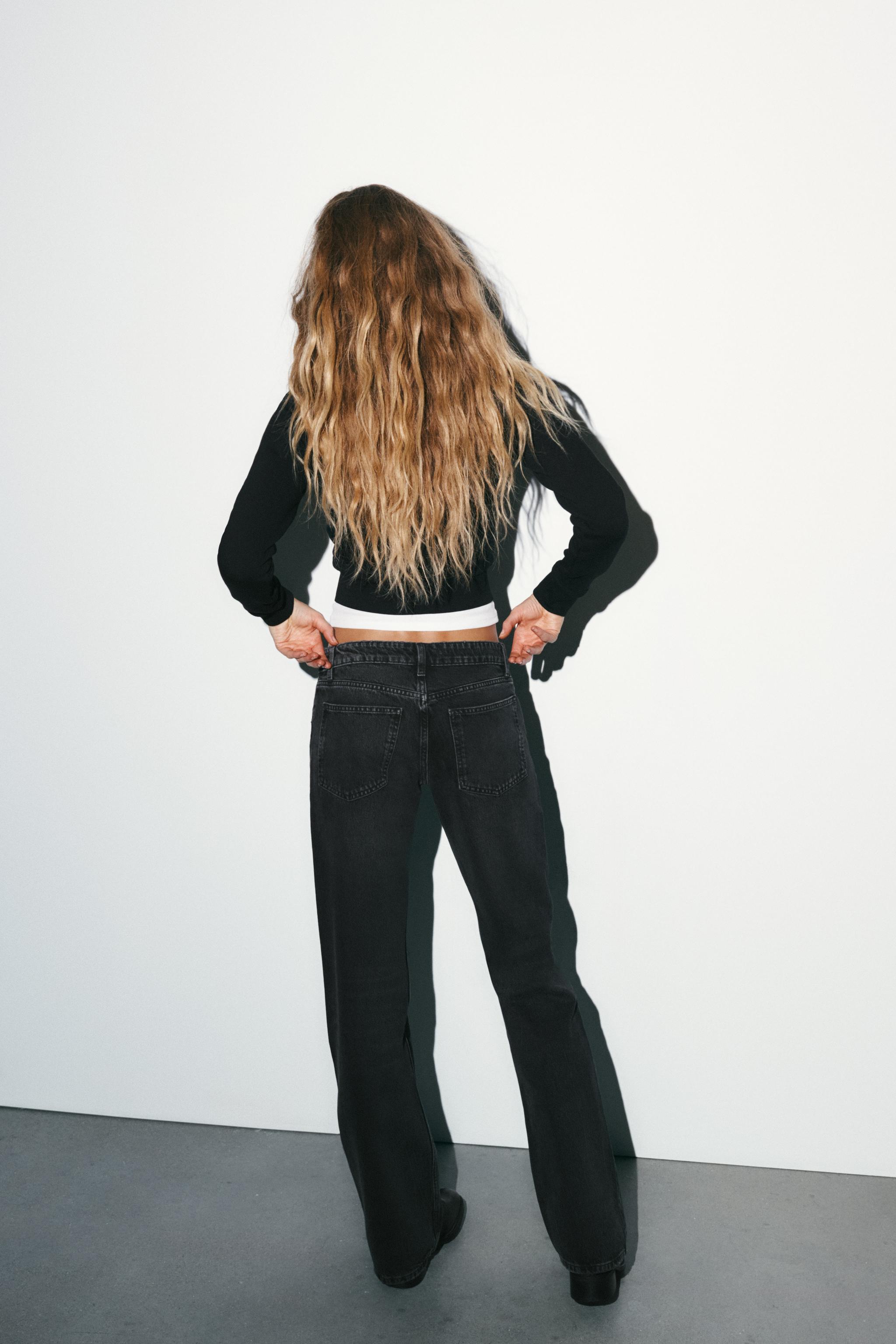 Женские джинсы Zara TRF WIDE LEG LOW RISE JEANS — фото 5