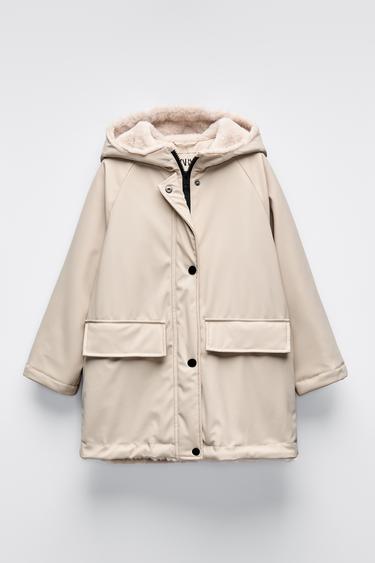 RUBBERISED JACKET WITH SHEEPSKIN - Mid-ecru by Zara