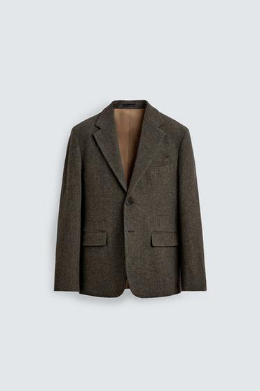 100% WOOL TEXTURED BLAZER - Multicoloured by Zara