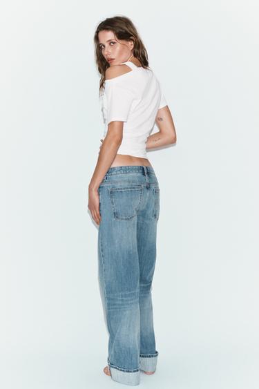 TRF LOW-RISE LOOSE FOLDED JEANS - Blue by Zara - Image 4