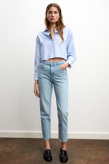 Zara Z.01 HIGH WAIST COMFORT MOM FIT JEANS - Light blue