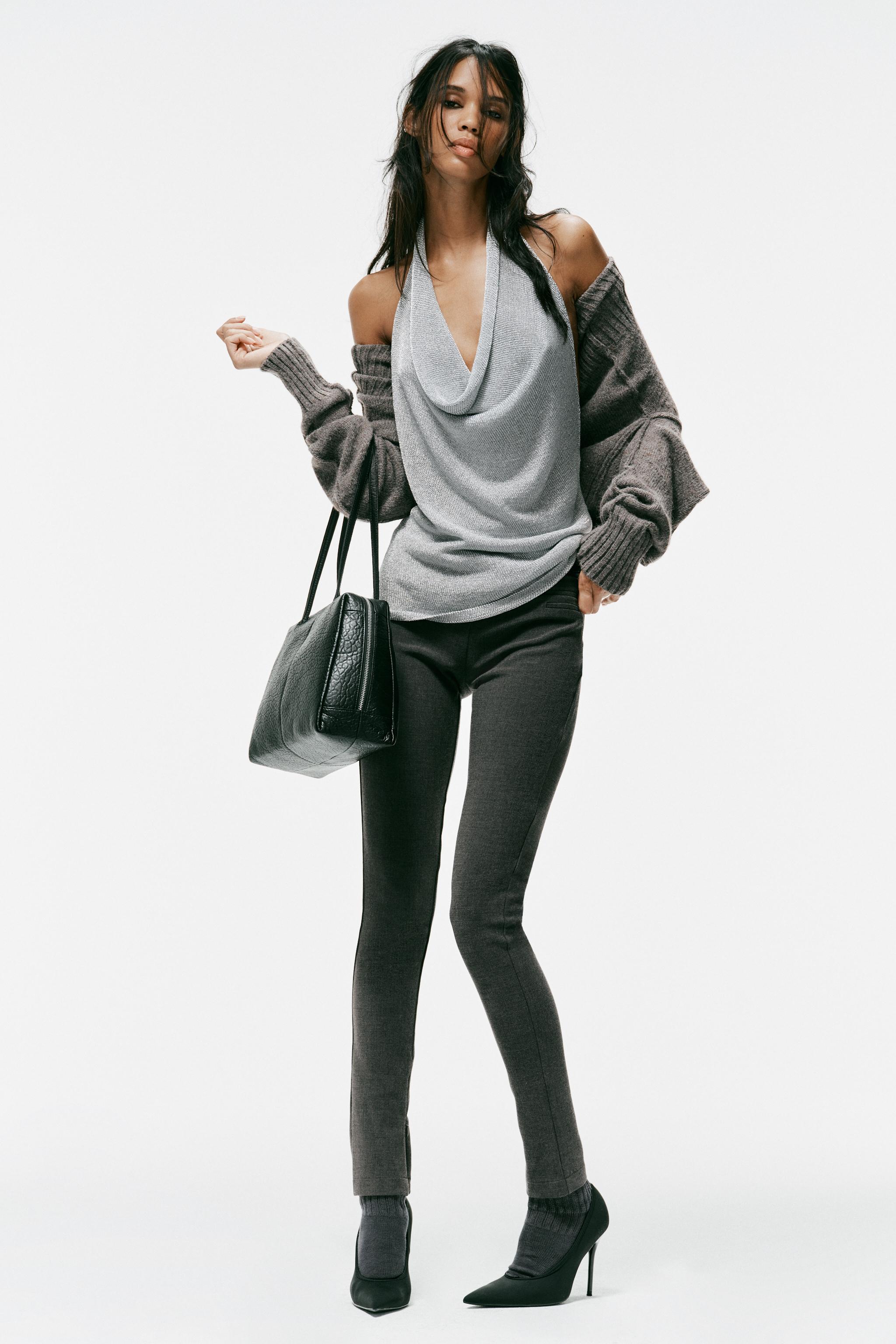 METALLIC THREAD HALTER KNIT TOP - thumbnail 6