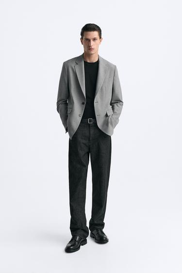 TEXTURED BLAZER - Grey by Zara - Image 0