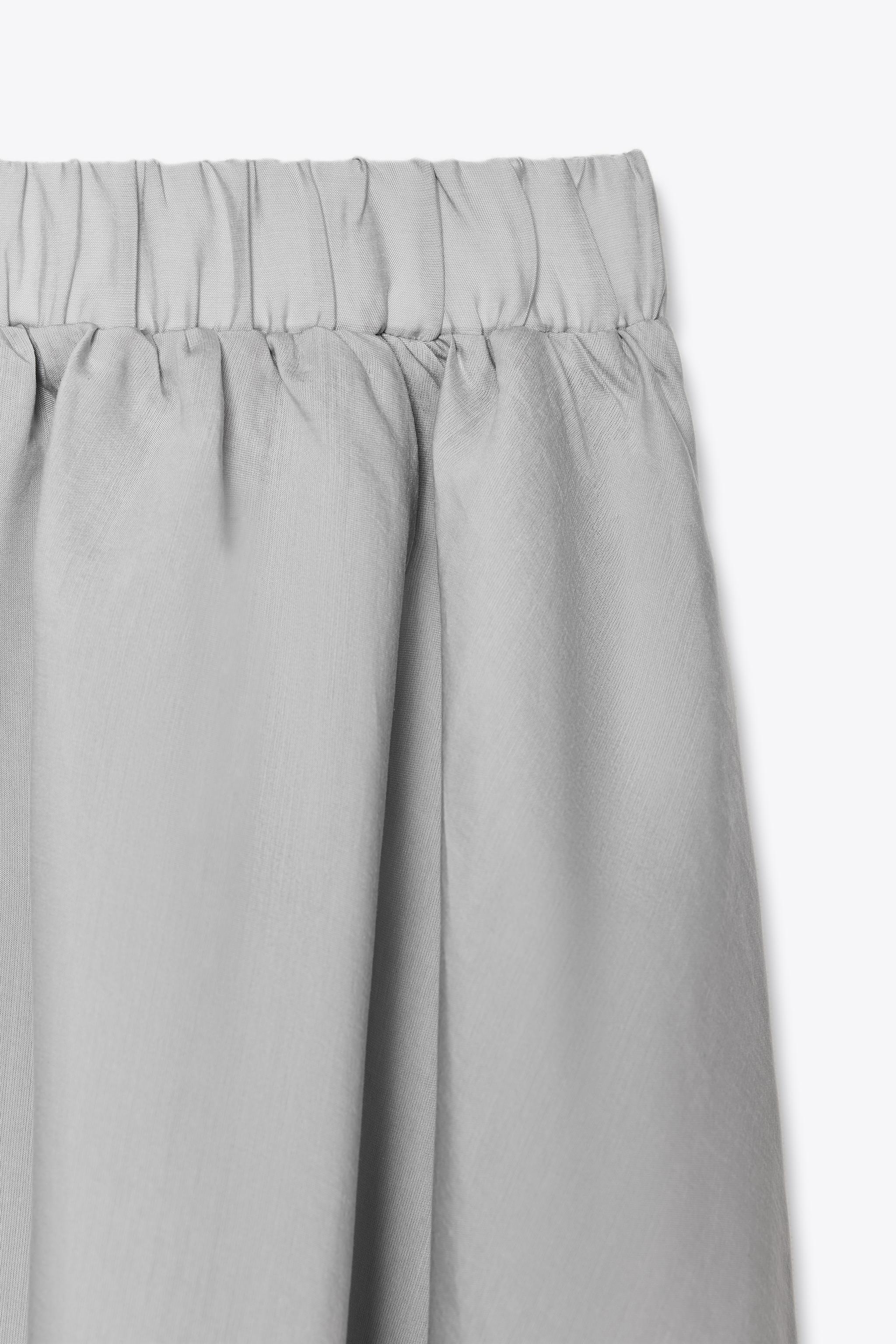 【ZARA】上下セット販売♡フレアートップス＆ミディ丈ボリュームスカート ミディ丈フレアボリュームスカート - ブルーグレー | ZARA Japan