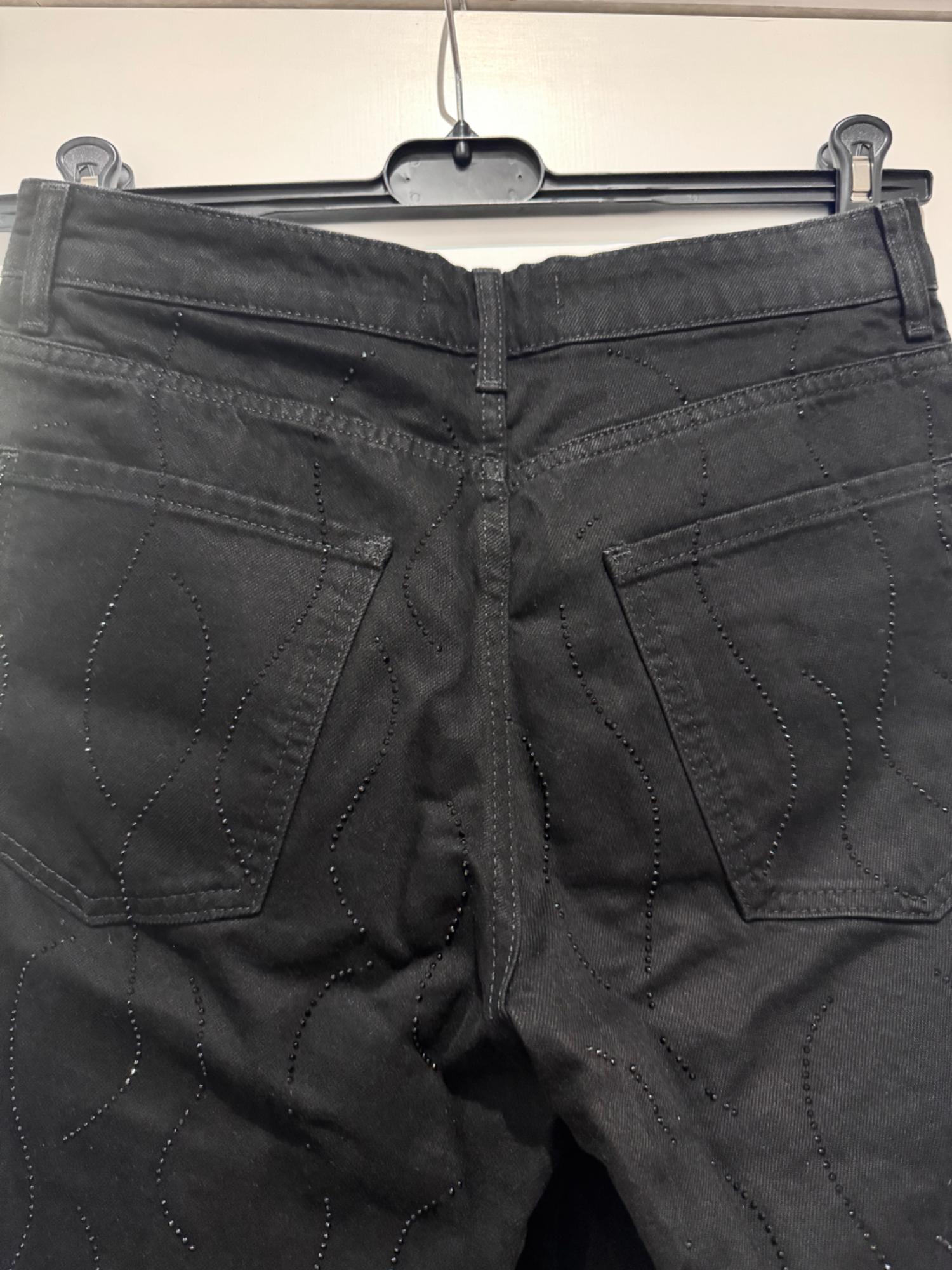 ZW COLLECTION STRAIGHT-LEG MID-RISE RHINESTONE JEANS