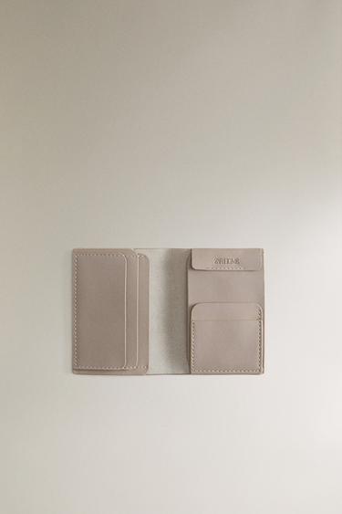 LEATHER WALLET - Grey by Zara - Image 2