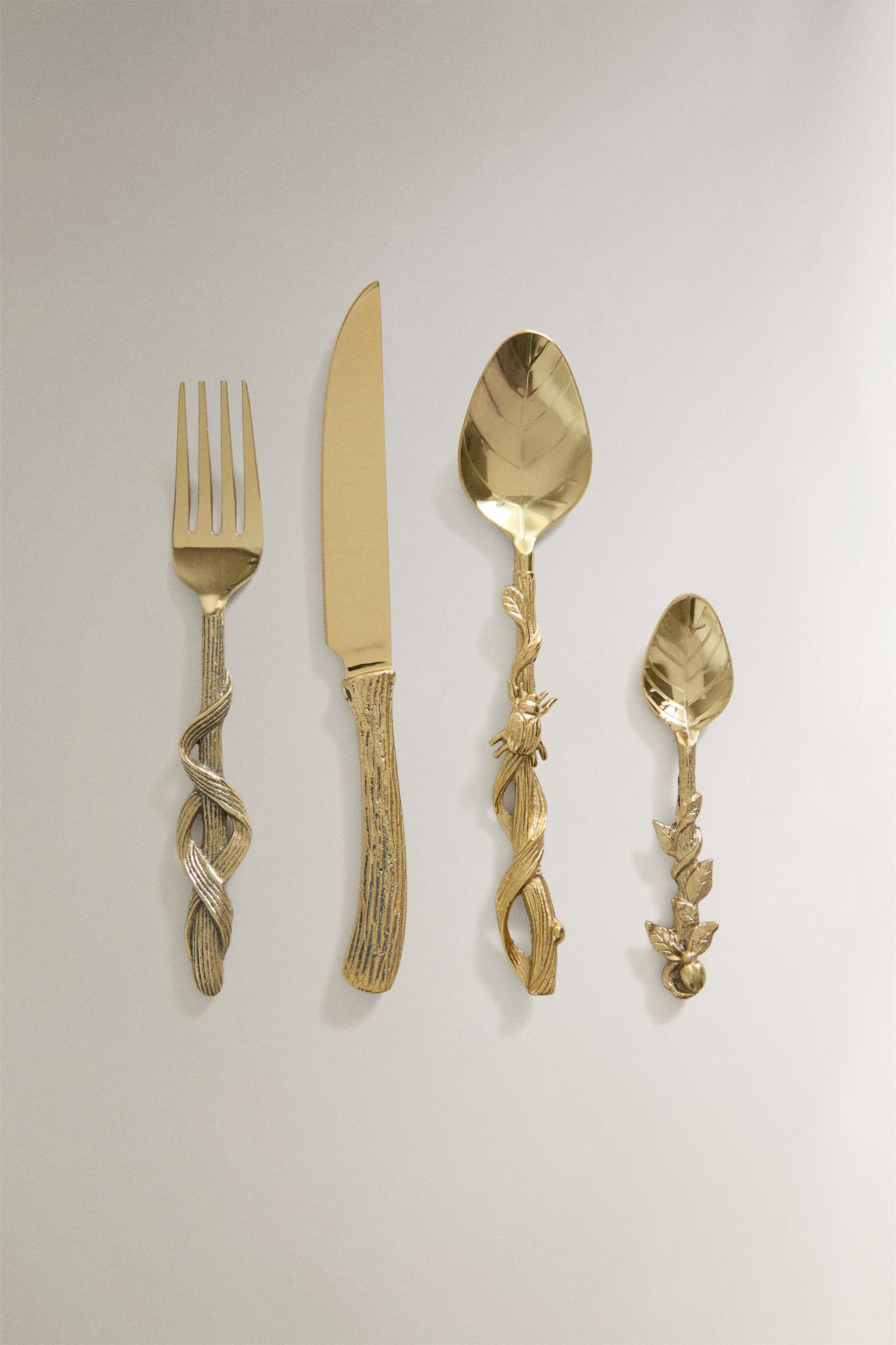 FOUR-PIECE CUTLERY SET WITH TREES | MARISA BERENSON - Golden