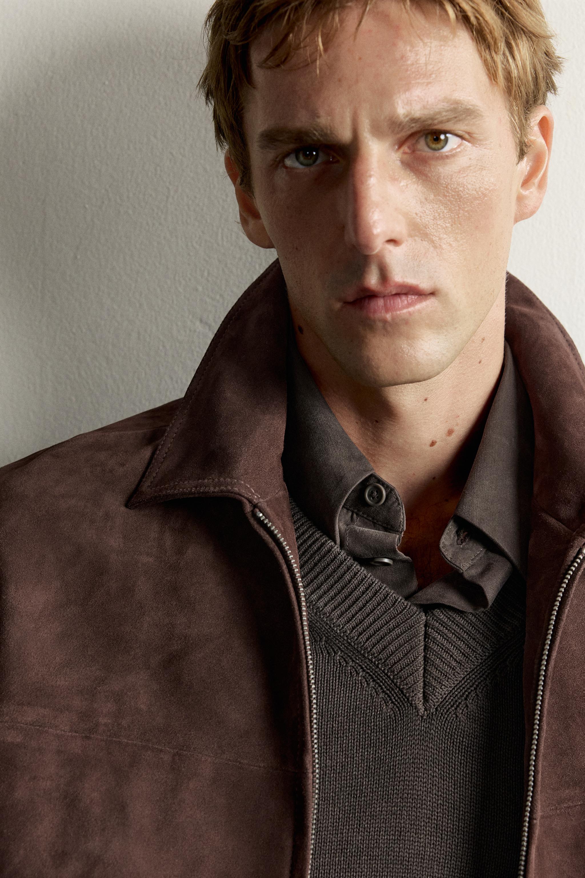 RELAXED FIT SUEDE LEATHER JACKET