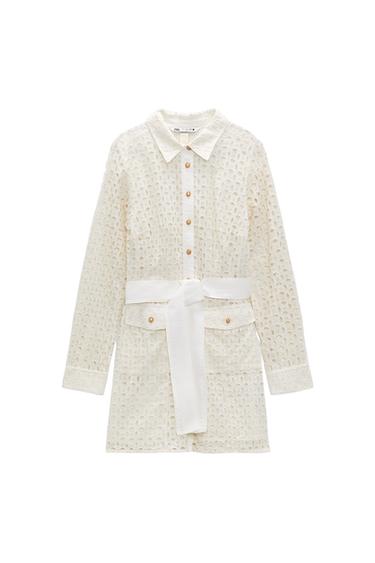 OPENWORK EMBROIDERED DRESS