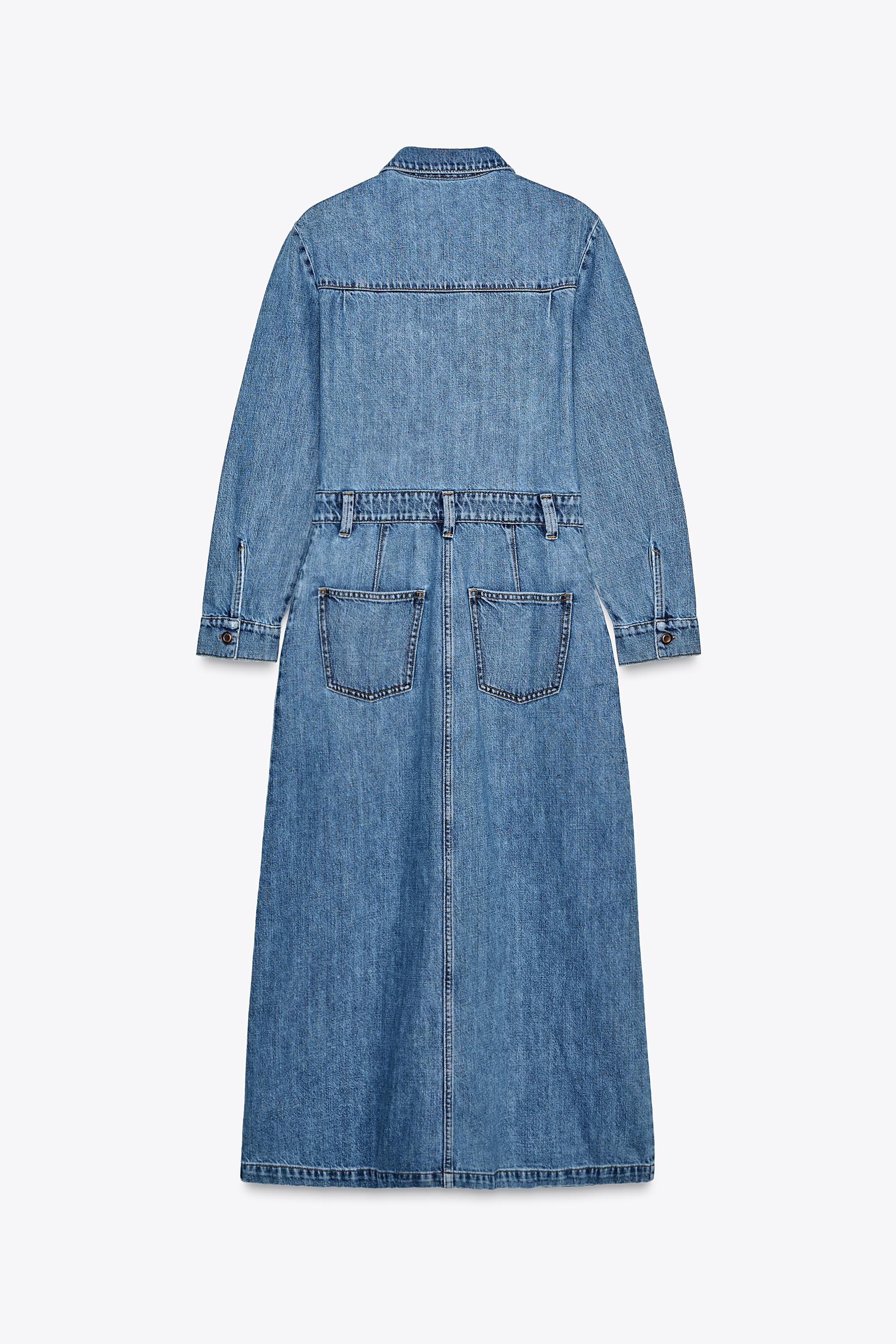 Z1975 ロングデニムワンピース - ミディアムブルー | ZARA Japan