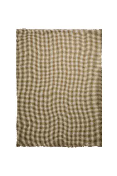 CHECK LINEN THROW - Sand by Zara
